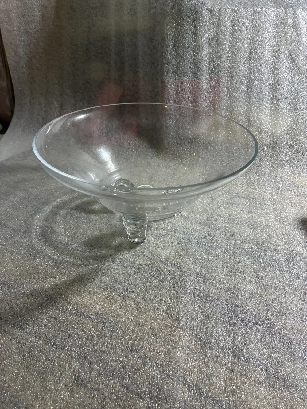 Clear Glass Decorative Footed Bowl